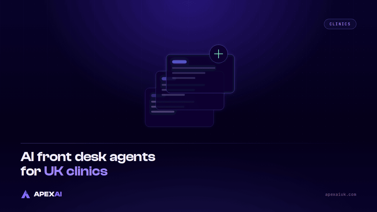 AI front desk agents for UK clinics, physios and care homes