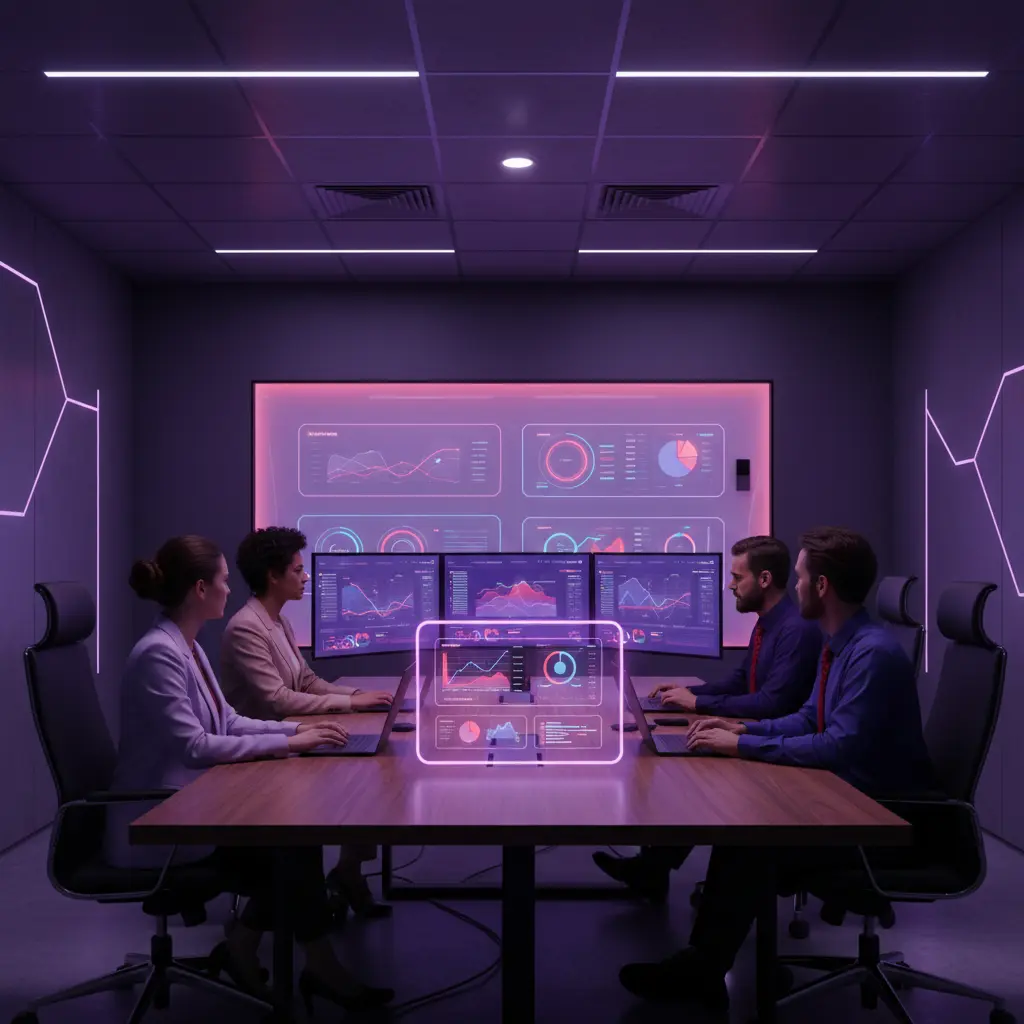 Marketing team reviewing PPC campaign performance data